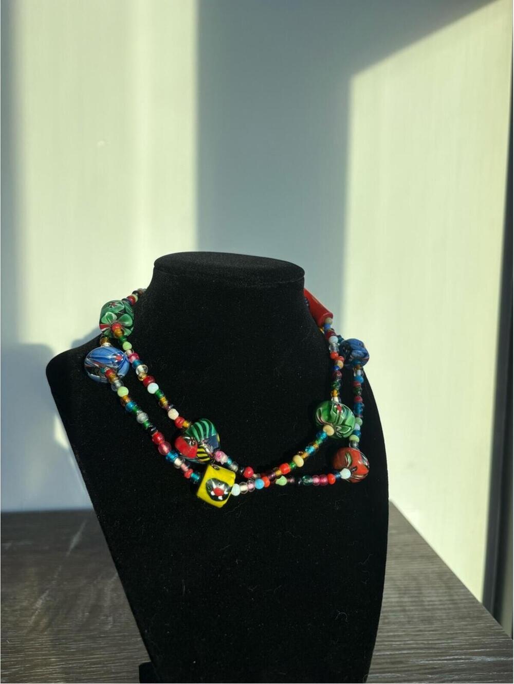 Multicolor Glass Venetian Beaded Necklace